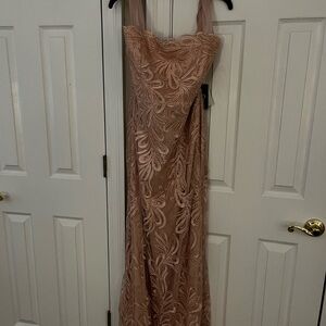 Adrianna Papell Strapless Dress in Blush